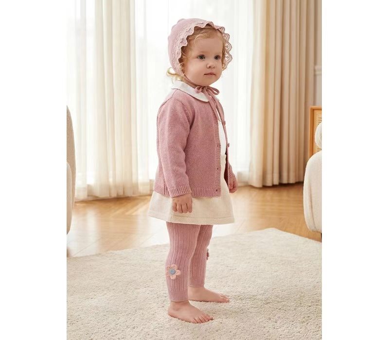 Baby girls ribbed knit tights